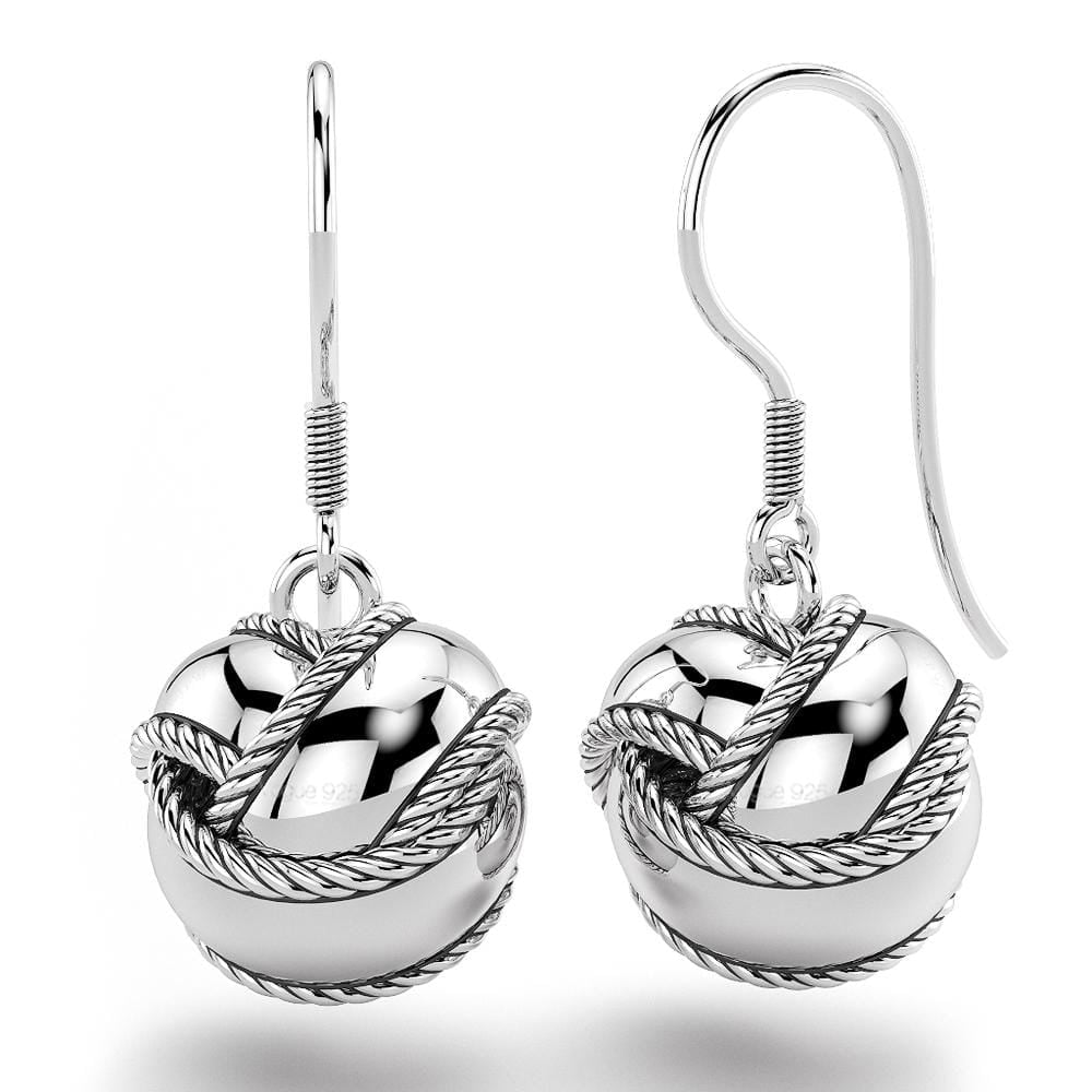 Solid 925 Sterling Silver The Knot French Hook Earrings - Brilliant Co