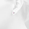 Solid 925 Sterling Silver Harmonious Pink Love Earrings