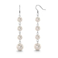 Solid 925 Sterling Silver Cascade Earrings Embellished with  Swarovski crystals Pearls