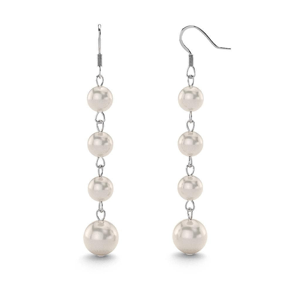 Solid 925 Sterling Silver Cascade Earrings Embellished with  Swarovski crystals Pearls