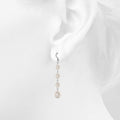 Solid 925 Sterling Silver Cascade Earrings Embellished with  Swarovski crystals Pearls