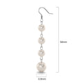 Solid 925 Sterling Silver Cascade Earrings Embellished with  Swarovski crystals Pearls