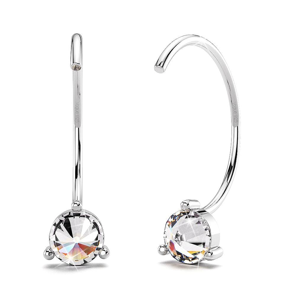 Solid 925 Sterling Silver Reverse Simulated Diamond Earrings - Brilliant Co