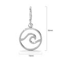 Solid 925 Sterling Silver Sea Wave Dangle Earrings