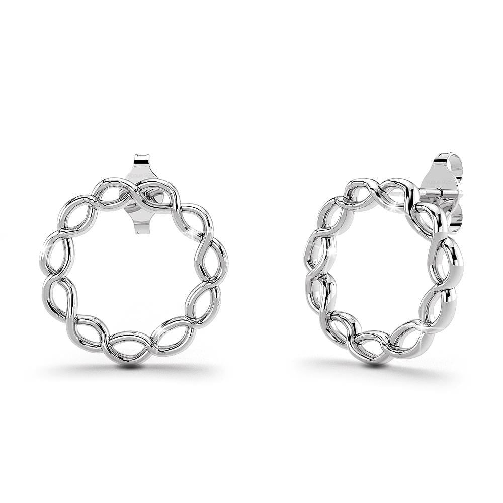 Solid 925 Sterling Silver Infinity Circle Earrings - Brilliant Co