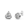 Solid 925 Sterling Silver Diamond Simulant Stud Earrings - Brilliant Co