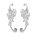 Solid 925 Sterling Silver Butterfly Climber Earrings - Brilliant Co