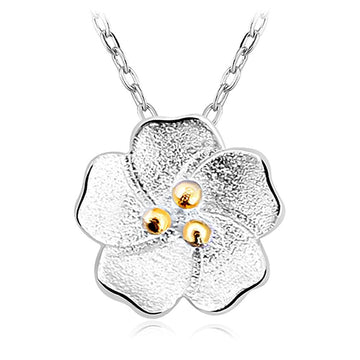 Solid 925 Sterling Silver Floral Mirage Necklace - Brilliant Co
