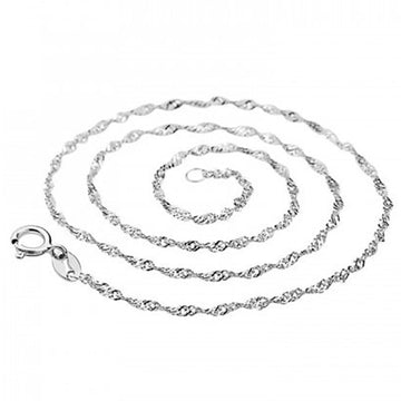 Solid 925 Sterling Silver Wavy Bar Chain - Brilliant Co