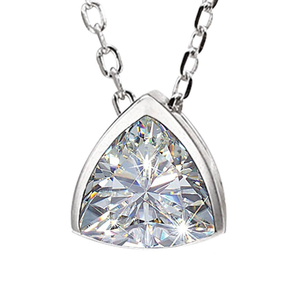 Solid 925 Sterling Silver Trigon Short Necklace - Brilliant Co