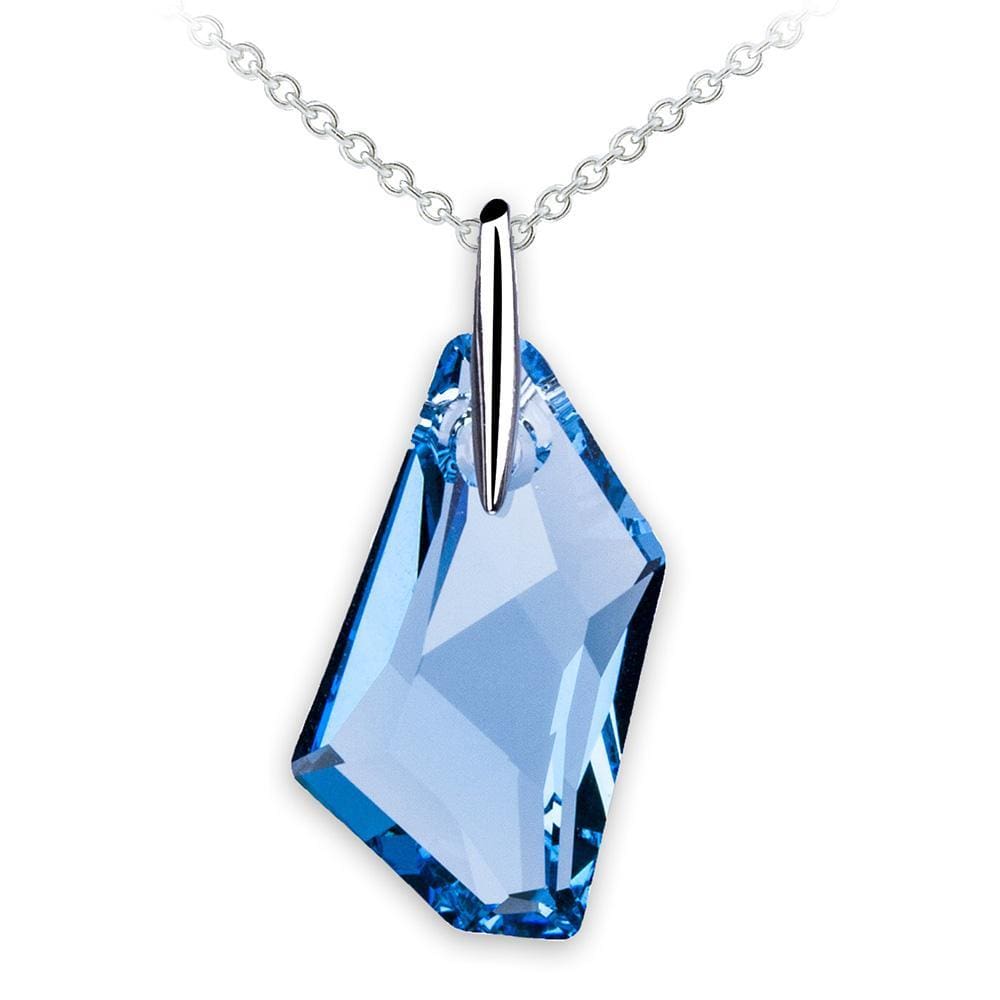 Solid 925 Sterling Silver Admentine Blue Pendant Embellished with Swarovski  crystals