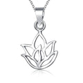 Solid 925 Sterling Silver Lotus Leaf Hook Pendant - Brilliant Co