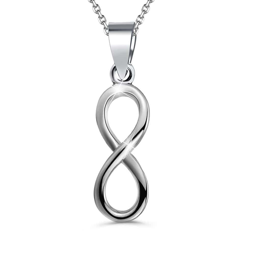 Solid 925 Sterling Silver Highly Polished Infinity Pendant - Brilliant Co