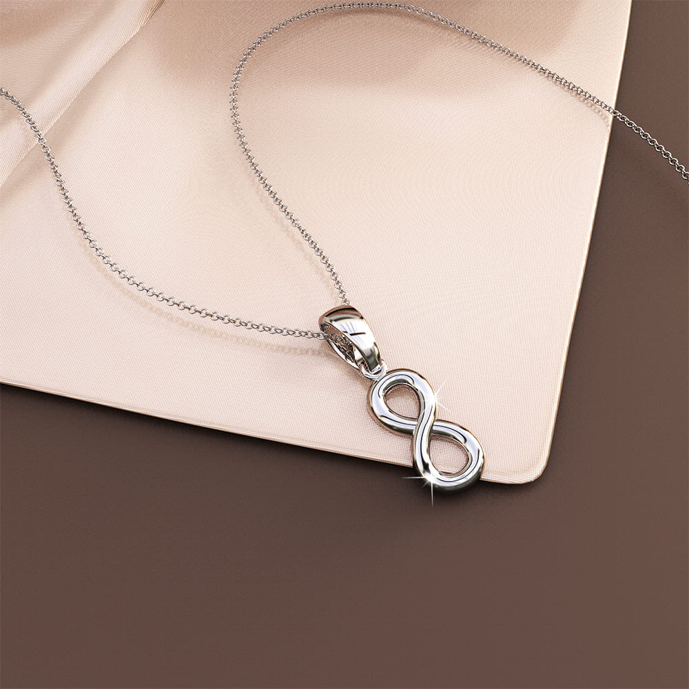 Solid 925 Sterling Silver Highly Polished Infinity Pendant