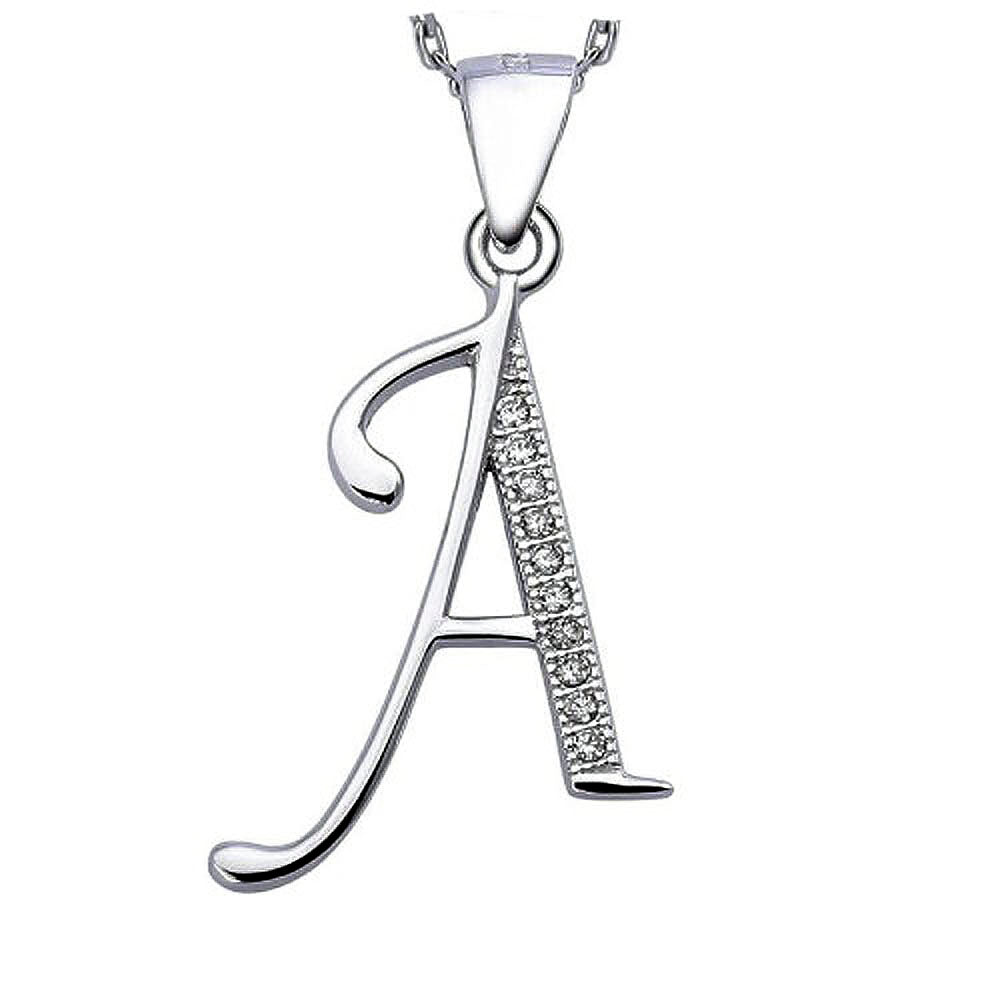 Solid 925 Sterling Silver Alphabet Pendant Collection - 2