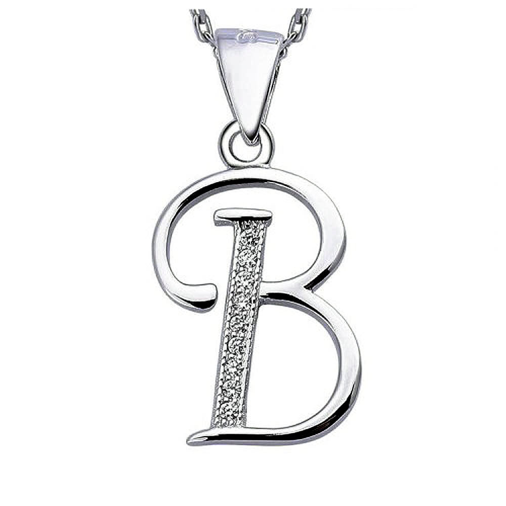 Solid 925 Sterling Silver Alphabet Pendant Collection - 3