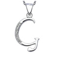 Solid 925 Sterling Silver Alphabet Pendant Collection - 8