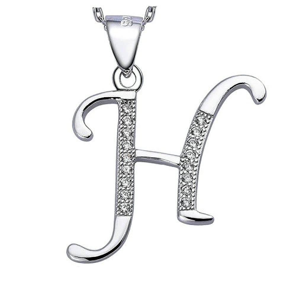 Solid 925 Sterling Silver Alphabet Pendant Collection - 9