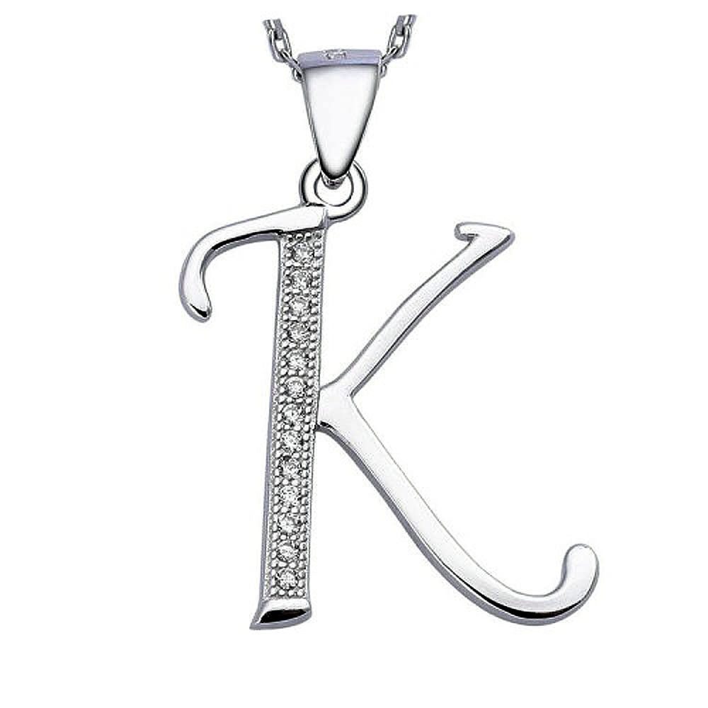 Solid 925 Sterling Silver Alphabet Pendant Collection - 12