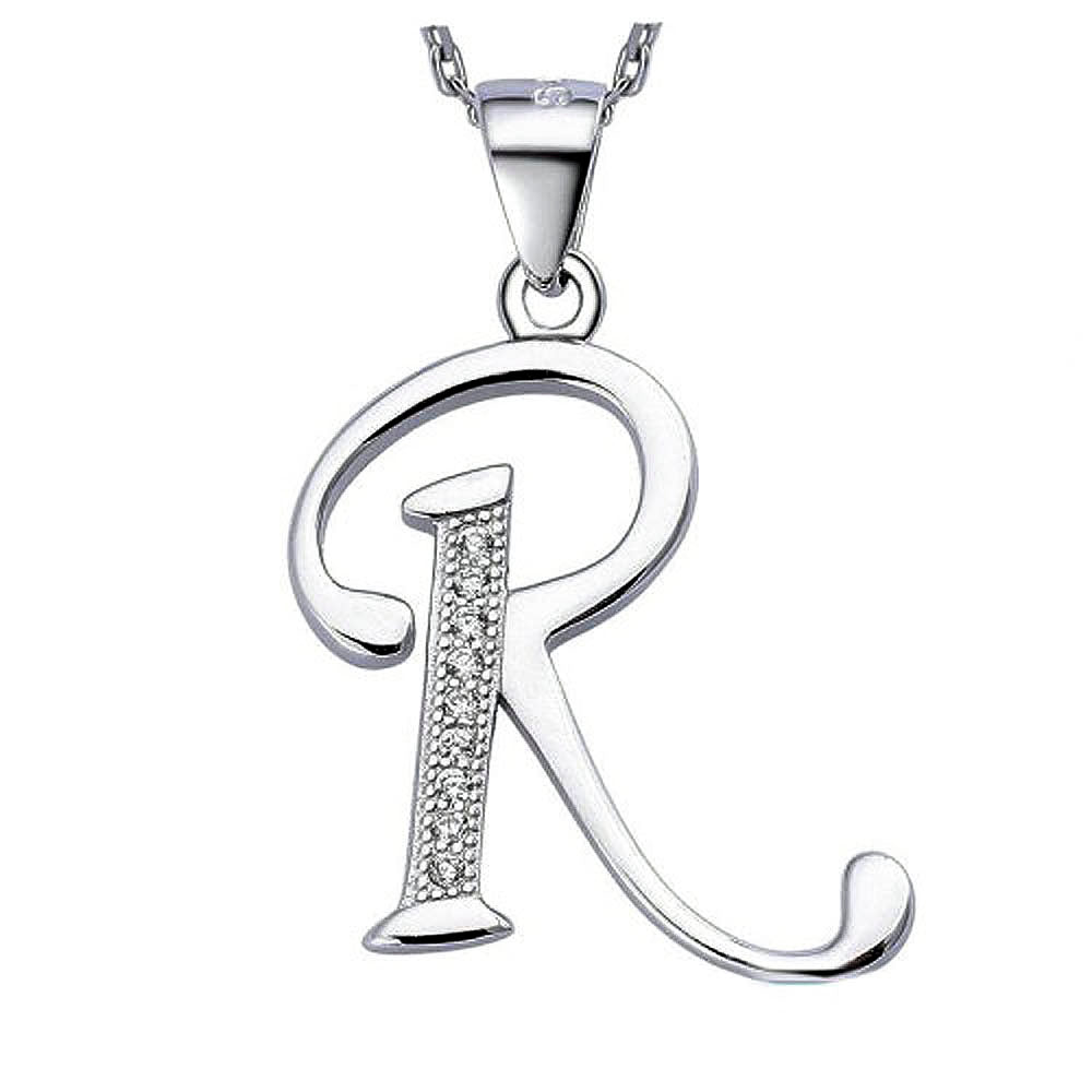 Solid 925 Sterling Silver Alphabet Pendant Collection - 19