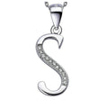 Solid 925 Sterling Silver Alphabet Pendant Collection - 20