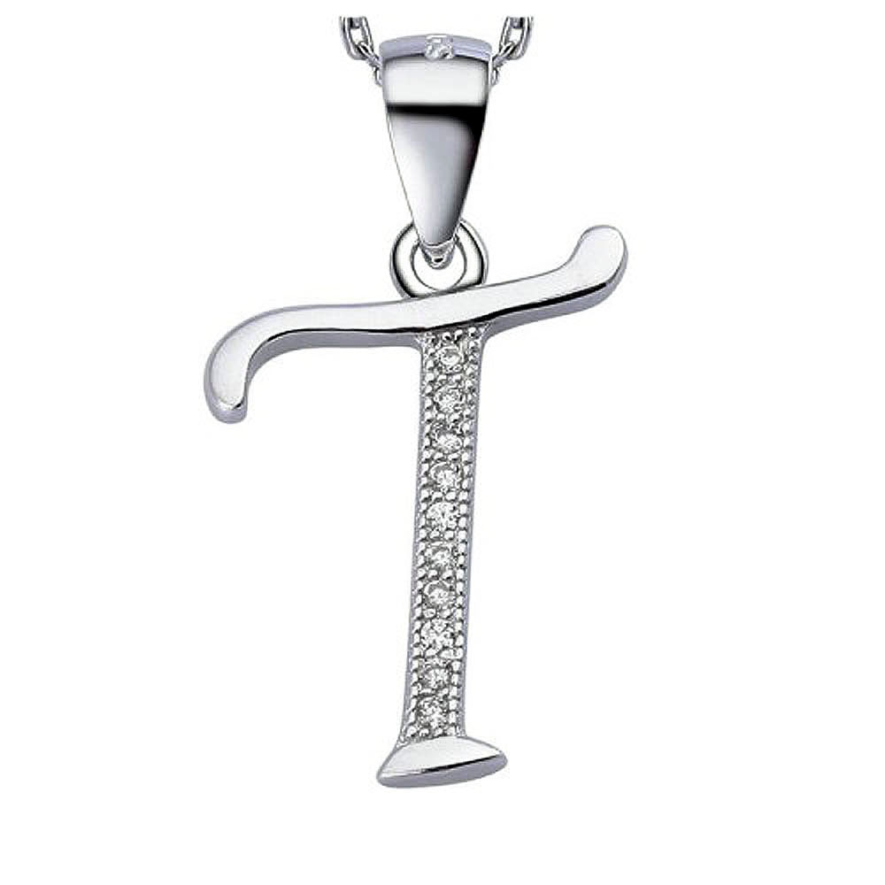 Solid 925 Sterling Silver Alphabet Pendant Collection - 21