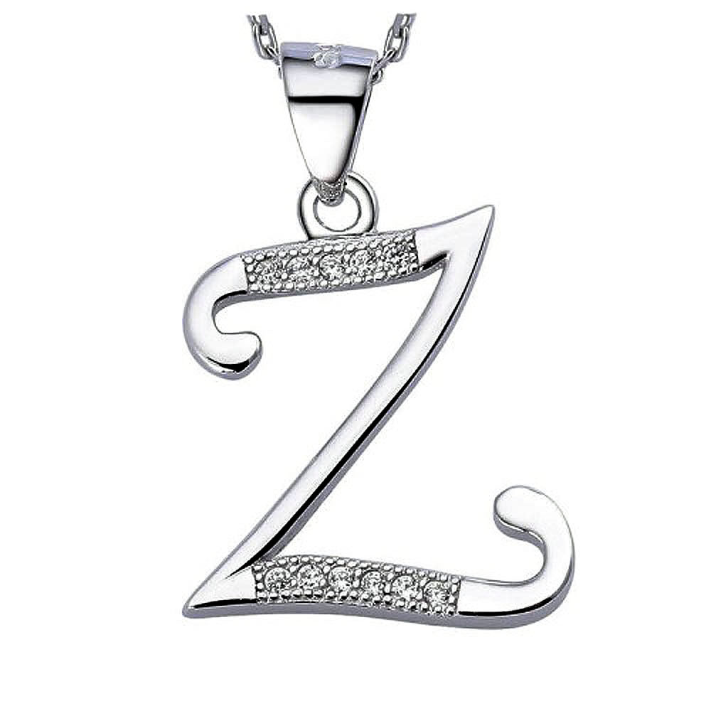Solid 925 Sterling Silver Alphabet Pendant Collection - 27