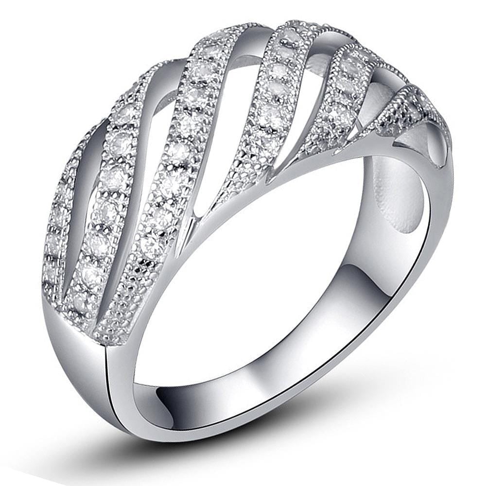 Solid 925 Sterling Silver Constanina Wave Ring