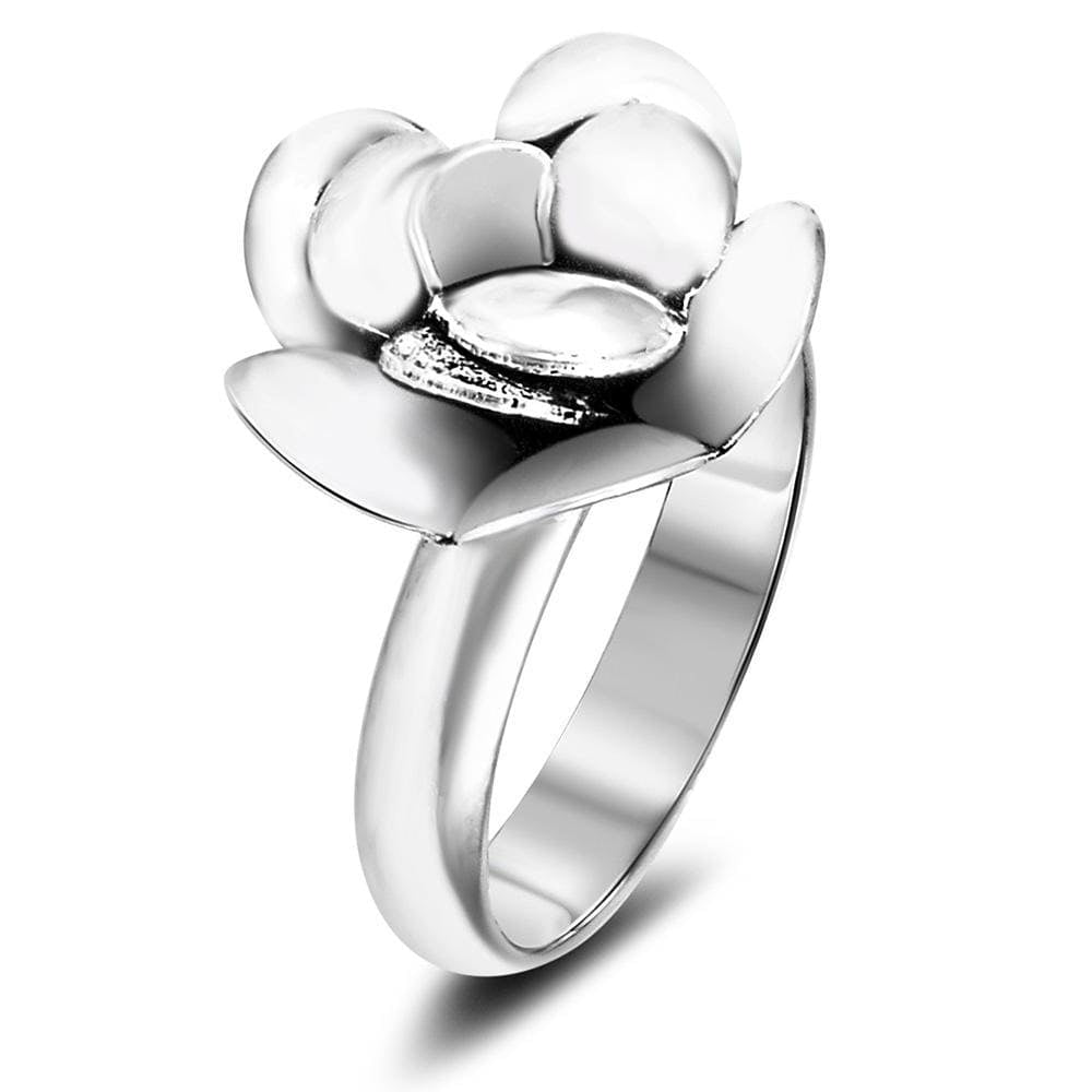 Solid 925 Sterling Silver Flora Ring Silver