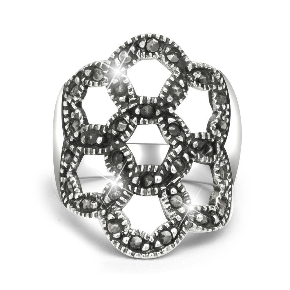 Solid 925 Sterling Silver Midnight Embrace Ring
