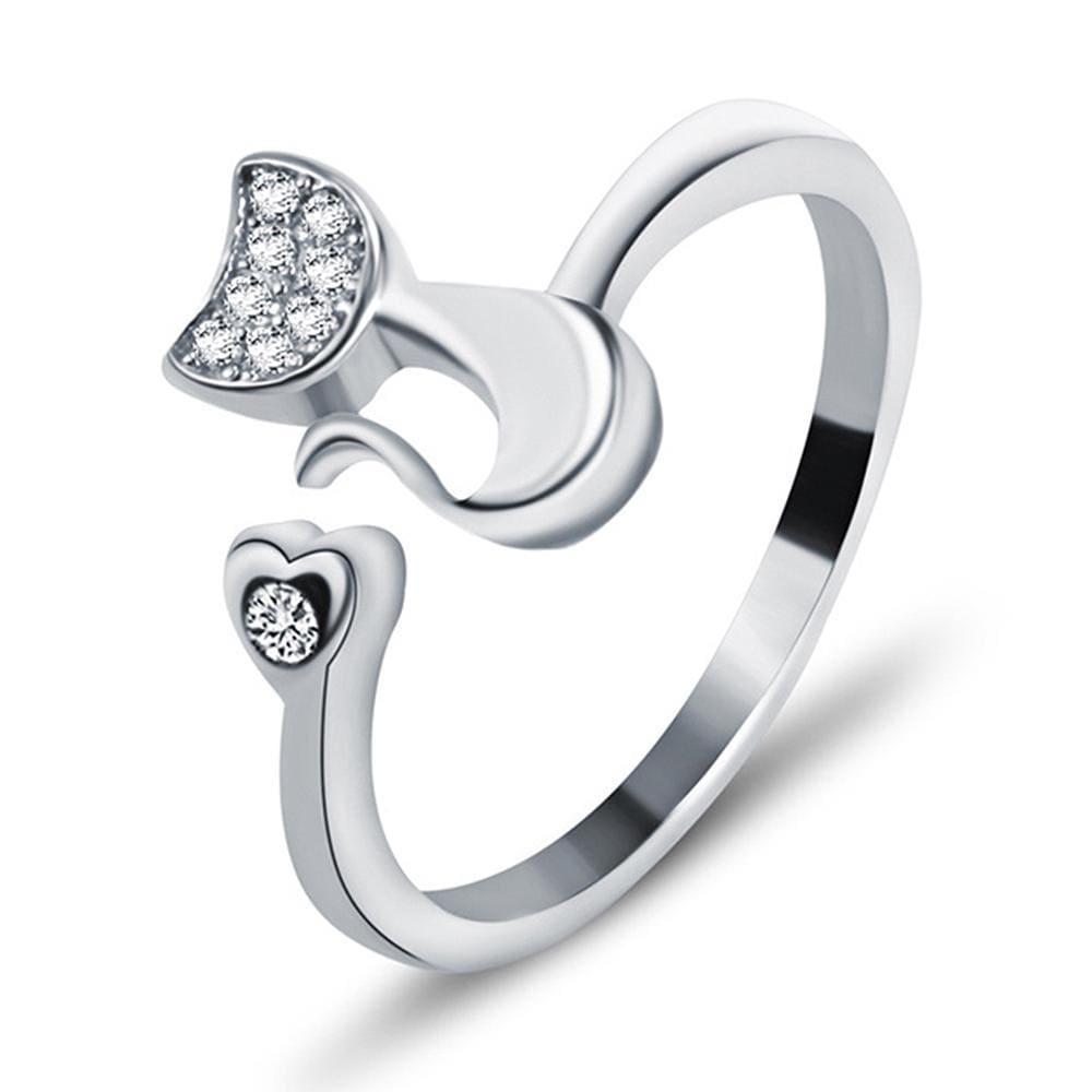 Solid 925 Sterling Silver Da Chic Kitty Ring