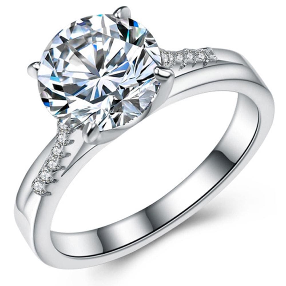 Solid 925 Sterling Silver Premium Platinum Ring
