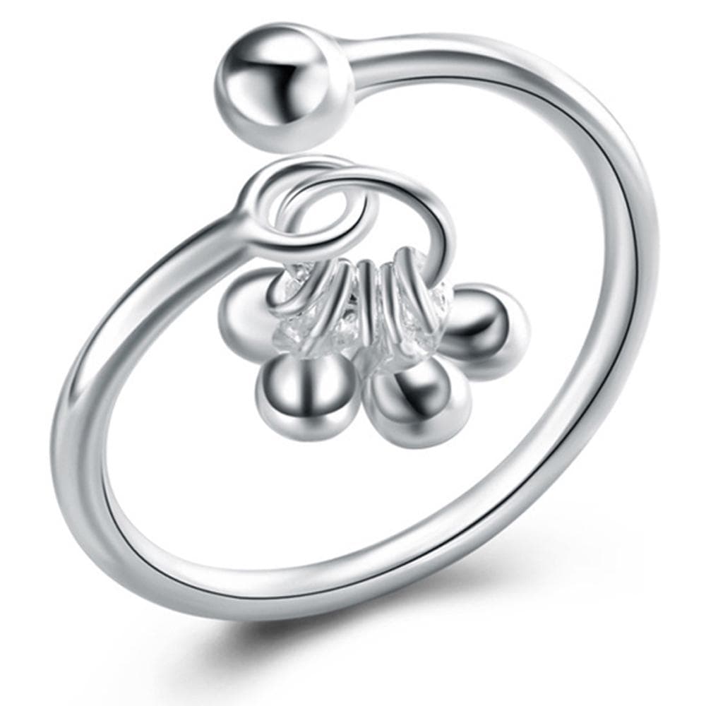 Solid 925 Sterling Silver Cluster Ring