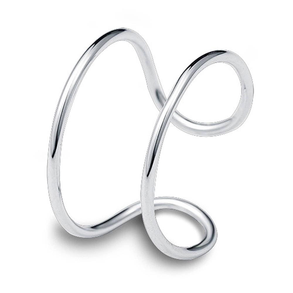 Solid 925 Sterling Silver Loops Ring