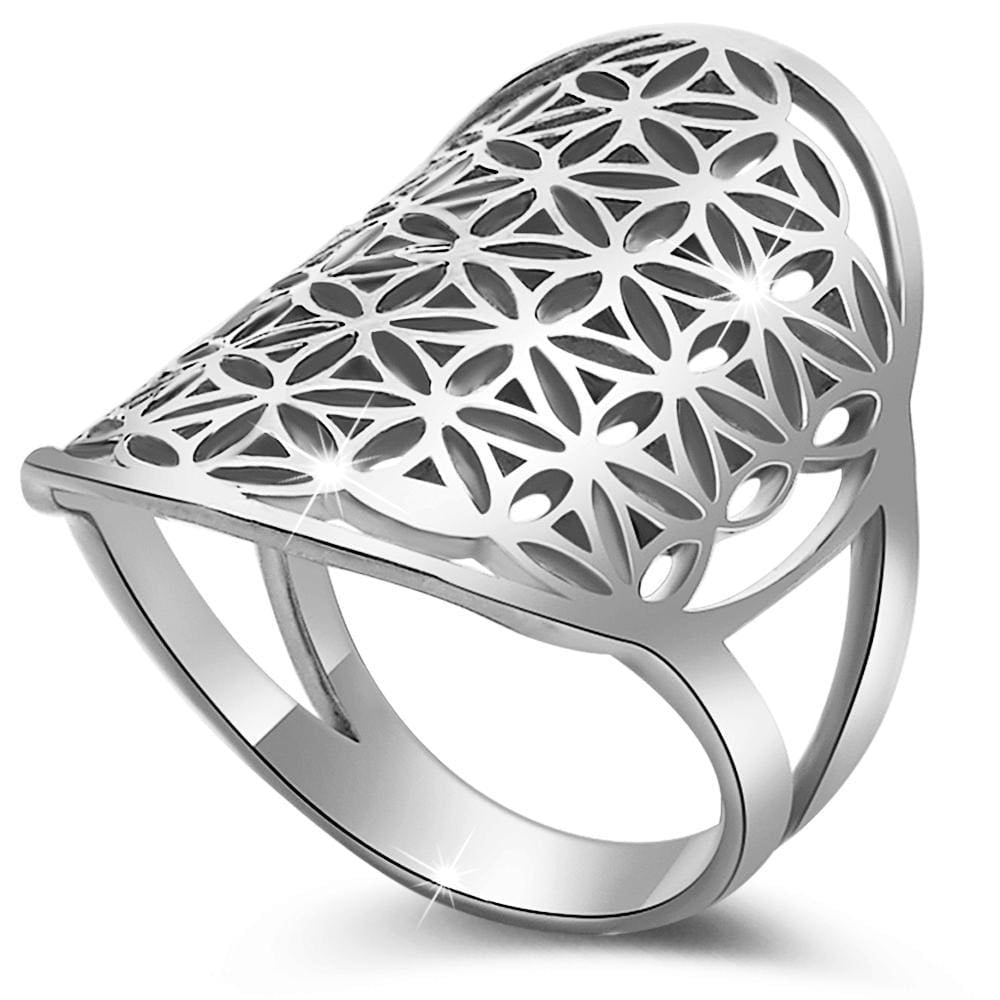 Solid 925 Sterling Silver Egyptian Flower Ring