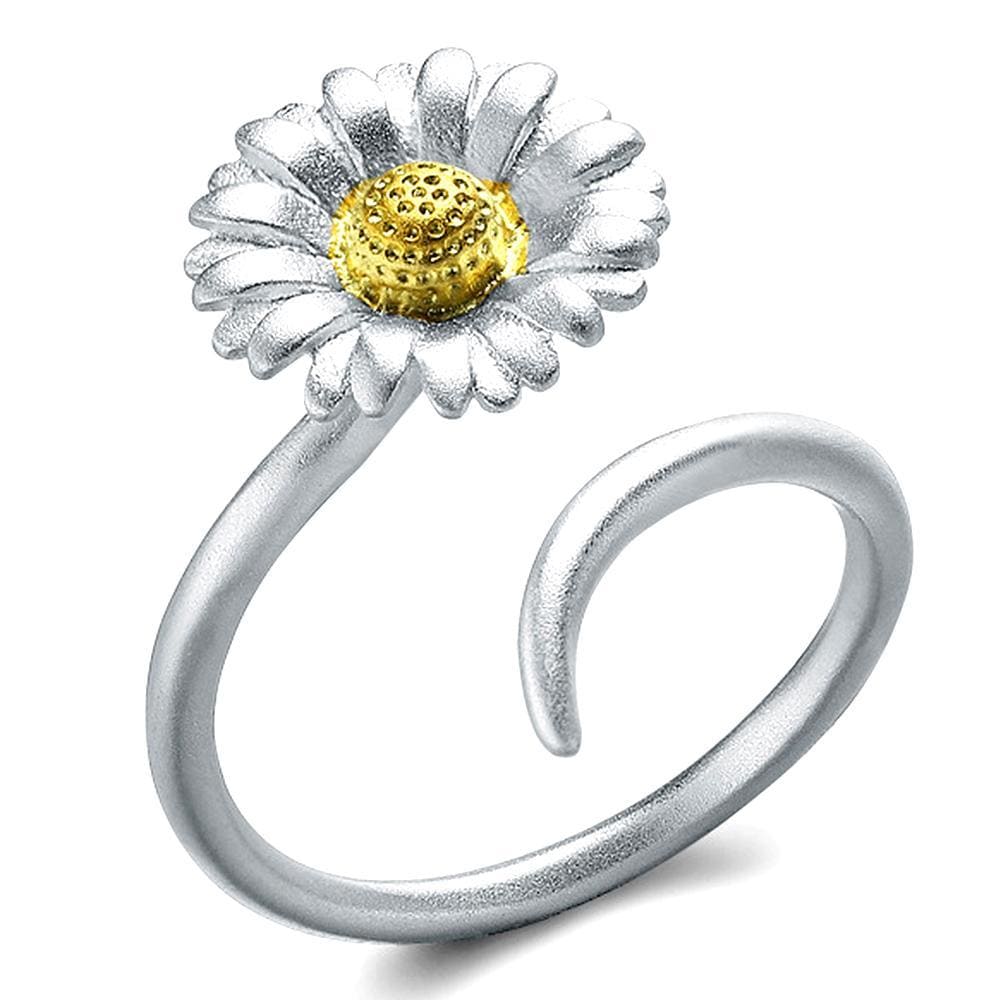 Solid 925 Sterling Silver Floral Bloom Ring