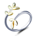 Solid 925 Sterling Silver Dainty Leaf Chuckle Ring - Brilliant Co