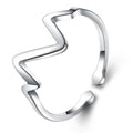 Solid 925 Sterling Silver Zigzag Affair Ring - Brilliant Co