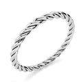 Solid 925 Sterling Silver Twisted Rope Band