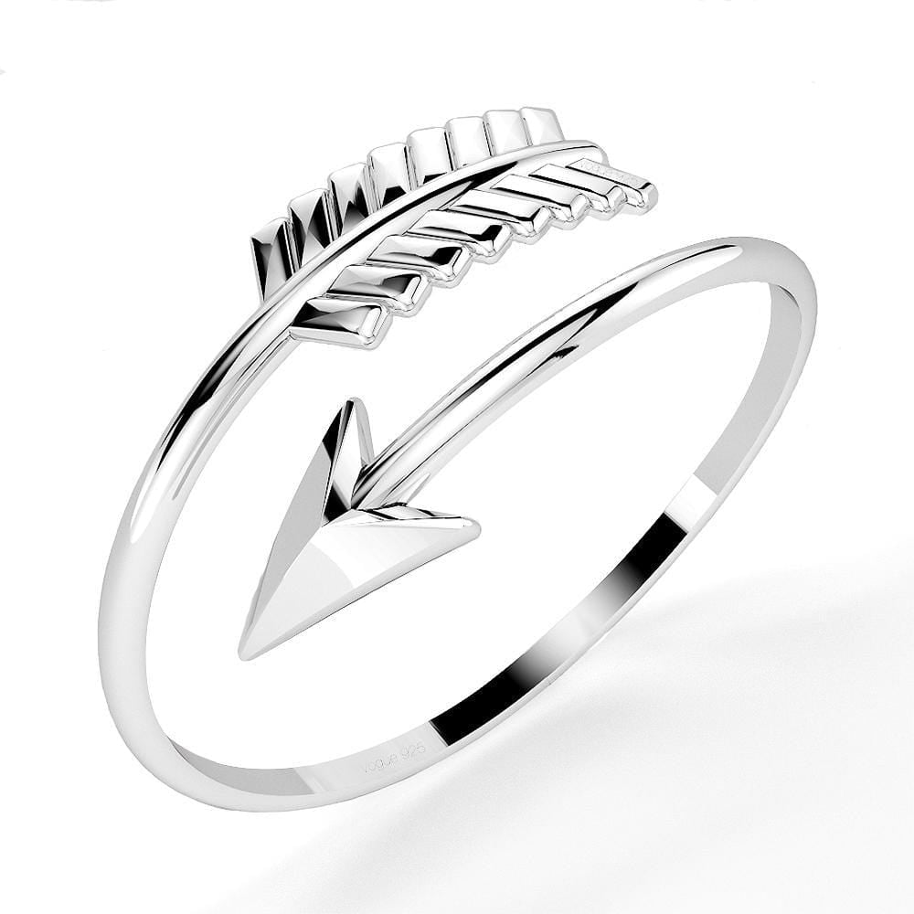 Solid 925 Sterling Silver Spin Arrow Fashion Ring