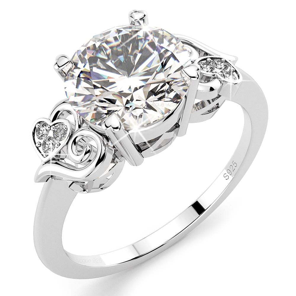 Solid 925 Sterling Silver Simulated Diamond Ring