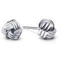 Solid 925 Sterling Silver Strand Knot Earrings Set - Brilliant Co