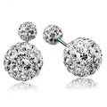 Solid 925 Sterling Silver Silver Duo Sparkle Earrings Set - Brilliant Co