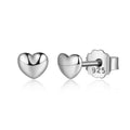 Boxed 3 Pair Set Solid 925 Sterling Silver Mini Heart Love Shaped Stud Earrings in Silver, Rose Gold and Gold Plated - Brilliant Co