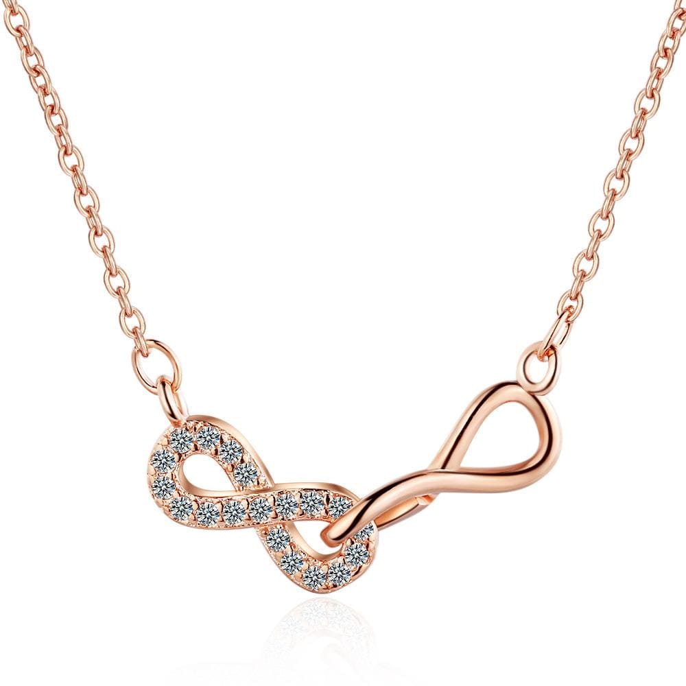 Double Infinity Friendship Forever Necklace Rose Gold - Brilliant Co