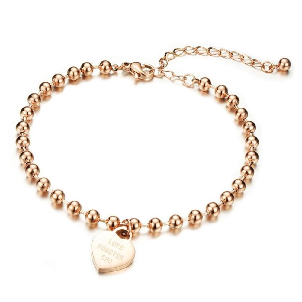 Bullion Gold Anklets Tiffany's Love Rose Gold Anklet