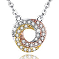 Bullion Gold Necklaces Tina Shiny Swirl Tri Tone Layered Necklace