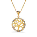 Bullion Gold Necklaces Tree In Circle of Life Pendant Necklace Gold