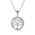 Bullion Gold Necklaces Tree In Circle of Life Pendant Necklace White Gold