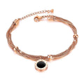 Tiffany Inspired Roman Numeral Multiple Strand Bracelet In Rose Gold